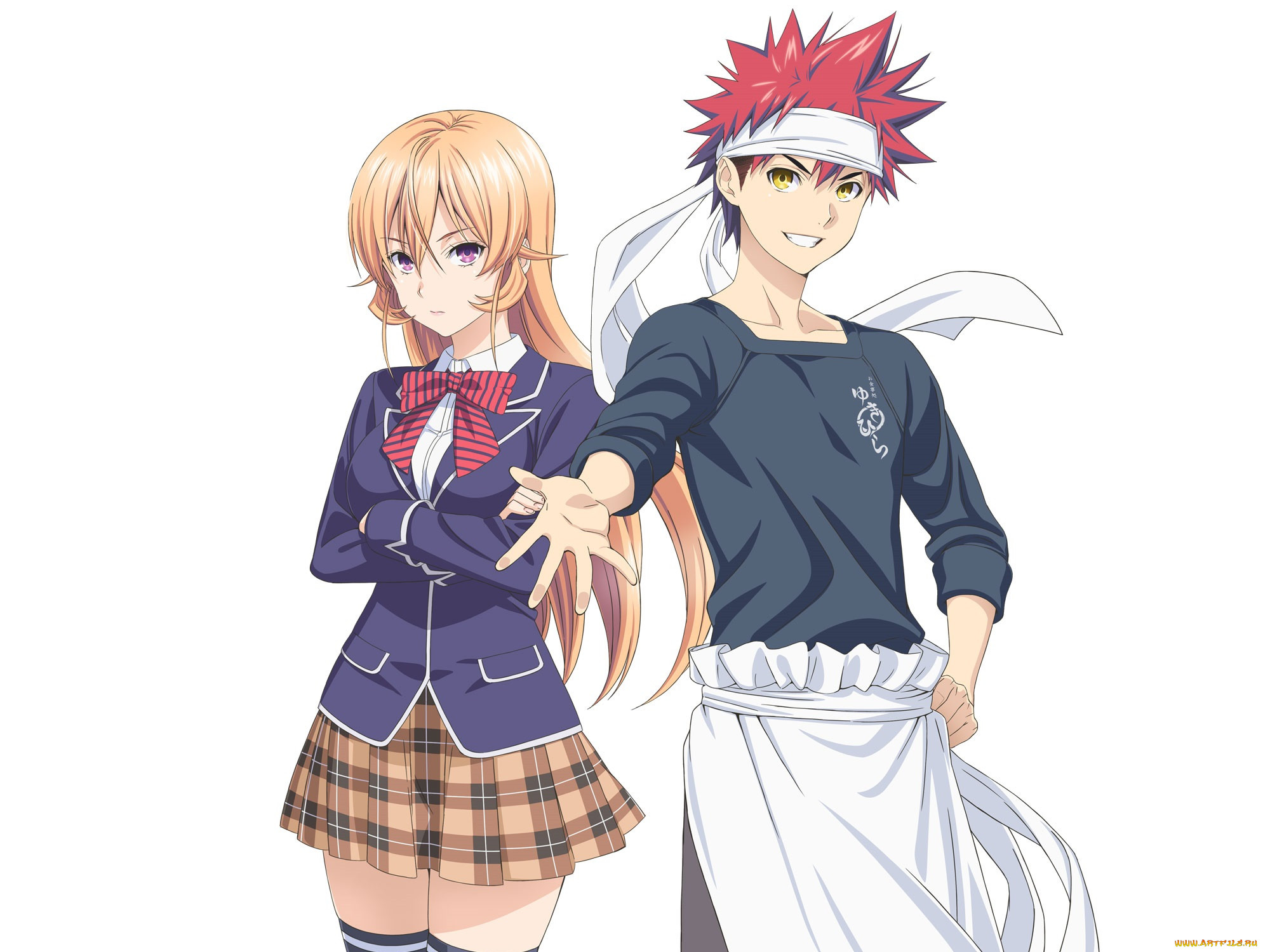 Shokugeki no soma. Накири Эрина арт. Накири Эрина и Юкихира сома. Юкихира сома.